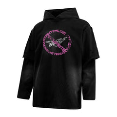 Omirad Destroyed Layered Graphic Hoodie Tee