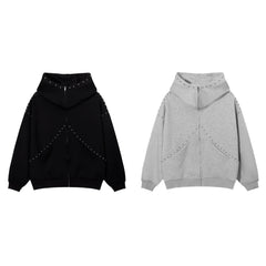Omirad Studded Arc Zip Hoodie*