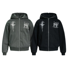 Omirad Gothic Line Art Zip Hoodie