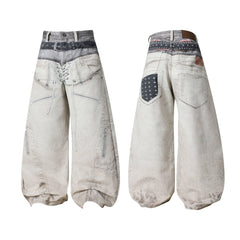 Omirad “Layered Belt Utility Balloon Jeans”