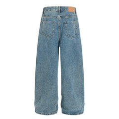 Omirad Asymmetric Waist Wide-Leg Denim Pants