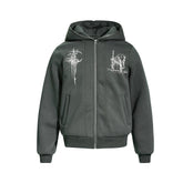 Omirad Gothic Line Art Zip Hoodie