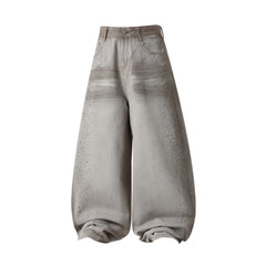 Omirad Washed Balloon Fit Denim Pants