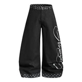Omirad Polka Dot Panel Denim Jeans