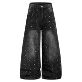 Omirad Studded Wide-Leg Denim Jeans