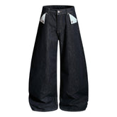 Omirad Buckle Detail Wide-Leg Denim Pants
