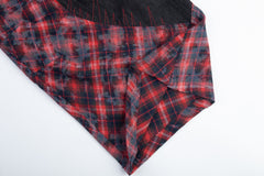 Omirad Layered Plaid Panel Wide-Leg Pants