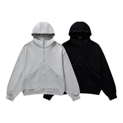 Omirad Studded Arc Zip Hoodie*