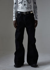 Omirad Studded Panel Wide-Leg Jeans