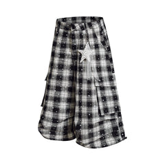 Omirad Plaid Star Cargo Shorts