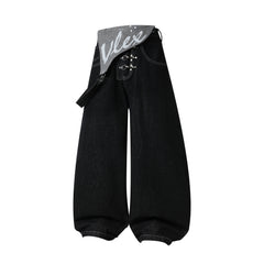 Omirad Hardware Strap Wide-Leg Jeans
