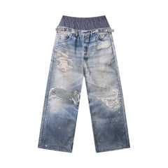 Omirad Layered Waist Distressed Jeans