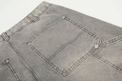 Omirad Washed Utility Distressed Denim Jeans