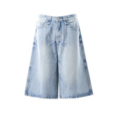 Omirad Vintage Wash Wide-Leg Denim Shorts