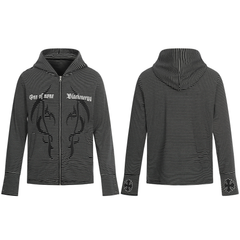Omirad Striped Graphic Zip Hoodie