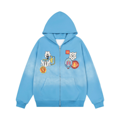 Omirad Crest Patch Zip-Up Hoodie