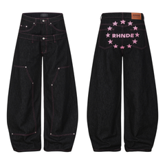 Omirad Double Waist Star Denim Pants
