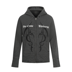 Omirad Striped Graphic Zip Hoodie