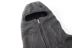 Omirad Full-Zip Masked Washed Hoodie
