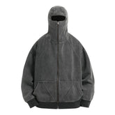 Omirad Full-Zip Masked Washed Hoodie