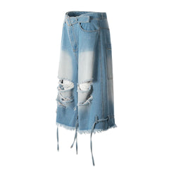 Omirad Distressed Belted Denim Jorts