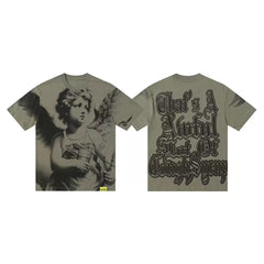 That's A Awful Lot Of Cough Syrup Angel Heart Graphic T-Shirt - Military Green