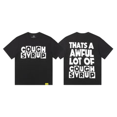 That's A Awful Lot Of Cough Syrup Block Typography T-Shirt - Black