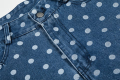 Omirad Polka Dot Washed Denim Jeans