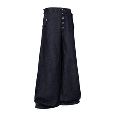 Omirad Panel Construction Wide Leg Denim Pants