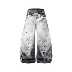 Omirad Abstract Wash Wide-Leg Jeans