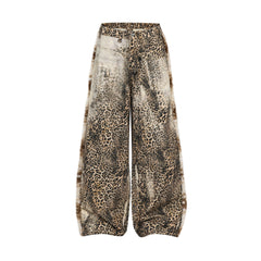 Omirad “Leopard Fur-Trim Wide-Leg Jeans”