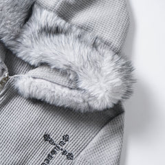 Omirad Faux Fur Trim Zip-Up Hoodie