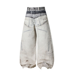 Omirad “Layered Belt Utility Balloon Jeans”