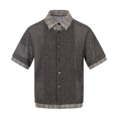 Omirad “Layered Knit Check Shirt”