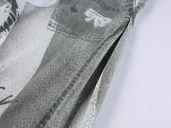 Omirad Graphic Panel Wide-Leg Pants
