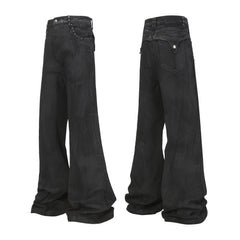 Omirad Studded Panel Wide-Leg Jeans