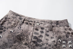 Omirad “Grunge Cross Washed Denim Shorts”