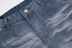 Omirad Washed Wrinkle Effect Denim Jeans
