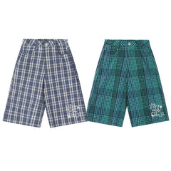 Omirad Checkered Wide-Leg Shorts
