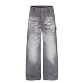 Omirad Washed Wrinkle Effect Denim Jeans