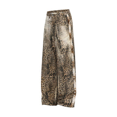 Omirad “Leopard Fur-Trim Wide-Leg Jeans”