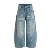 Omirad Heavy Washed Wide-Leg Denim Jeans