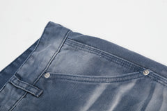 Omirad Washed Wrinkle Effect Denim Jeans