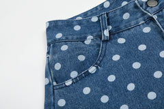 Omirad Polka Dot Washed Denim Jeans