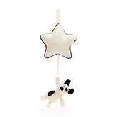 Jellycat - Musical Pull | Bashful Black & Cream Puppy