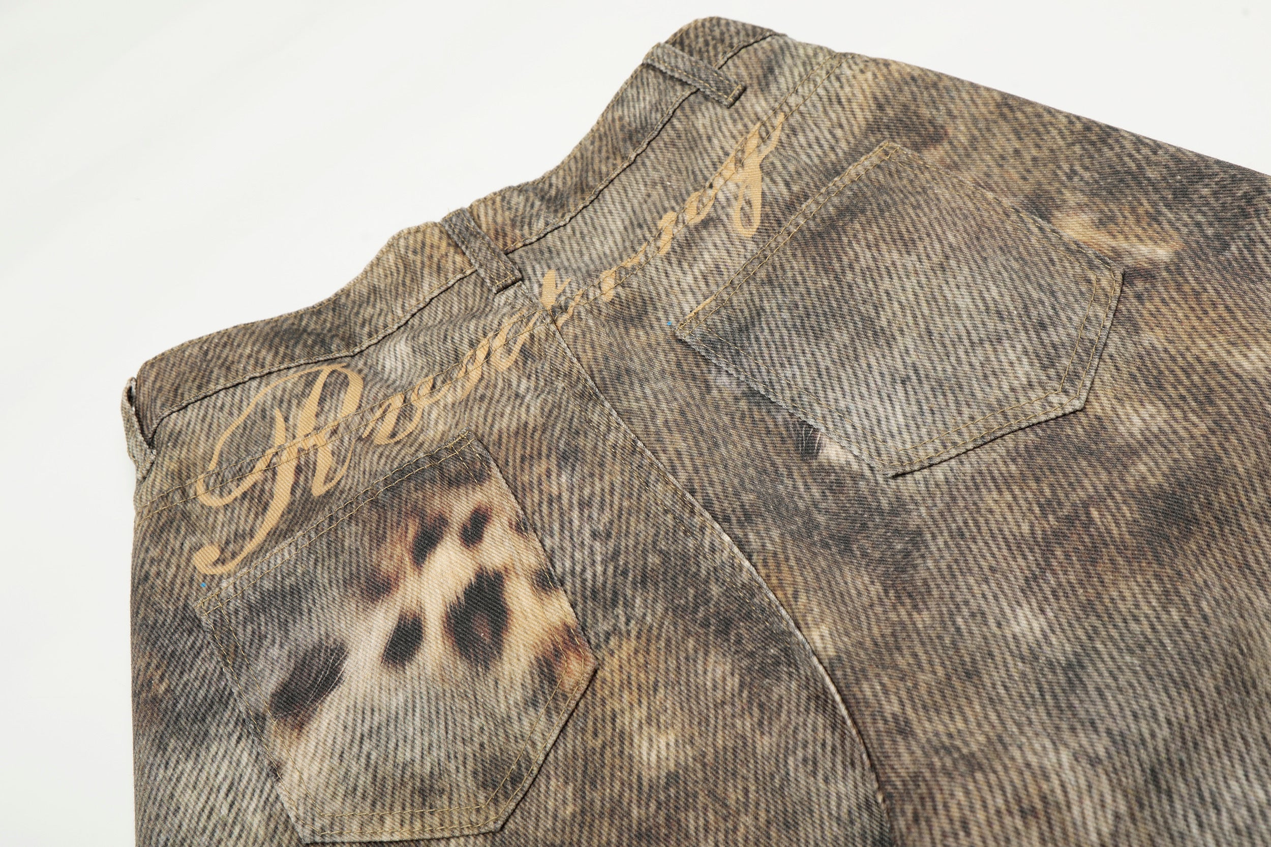 Omirad Leopard Wash Wide-Leg Jeans