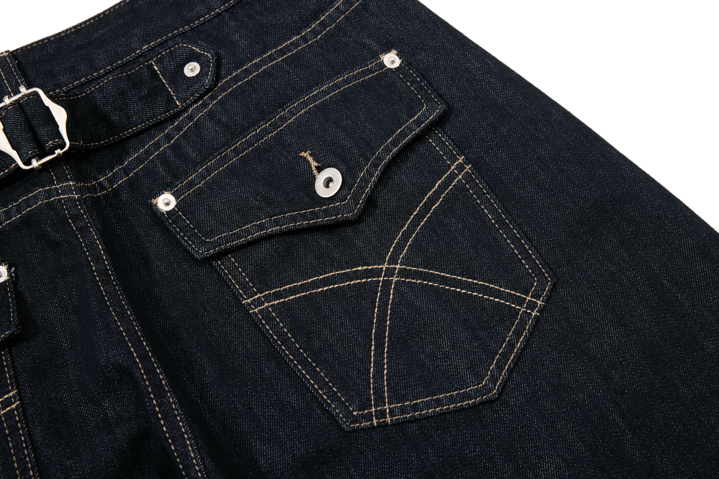 Omirad Buckle Detail Wide-Leg Denim Pants