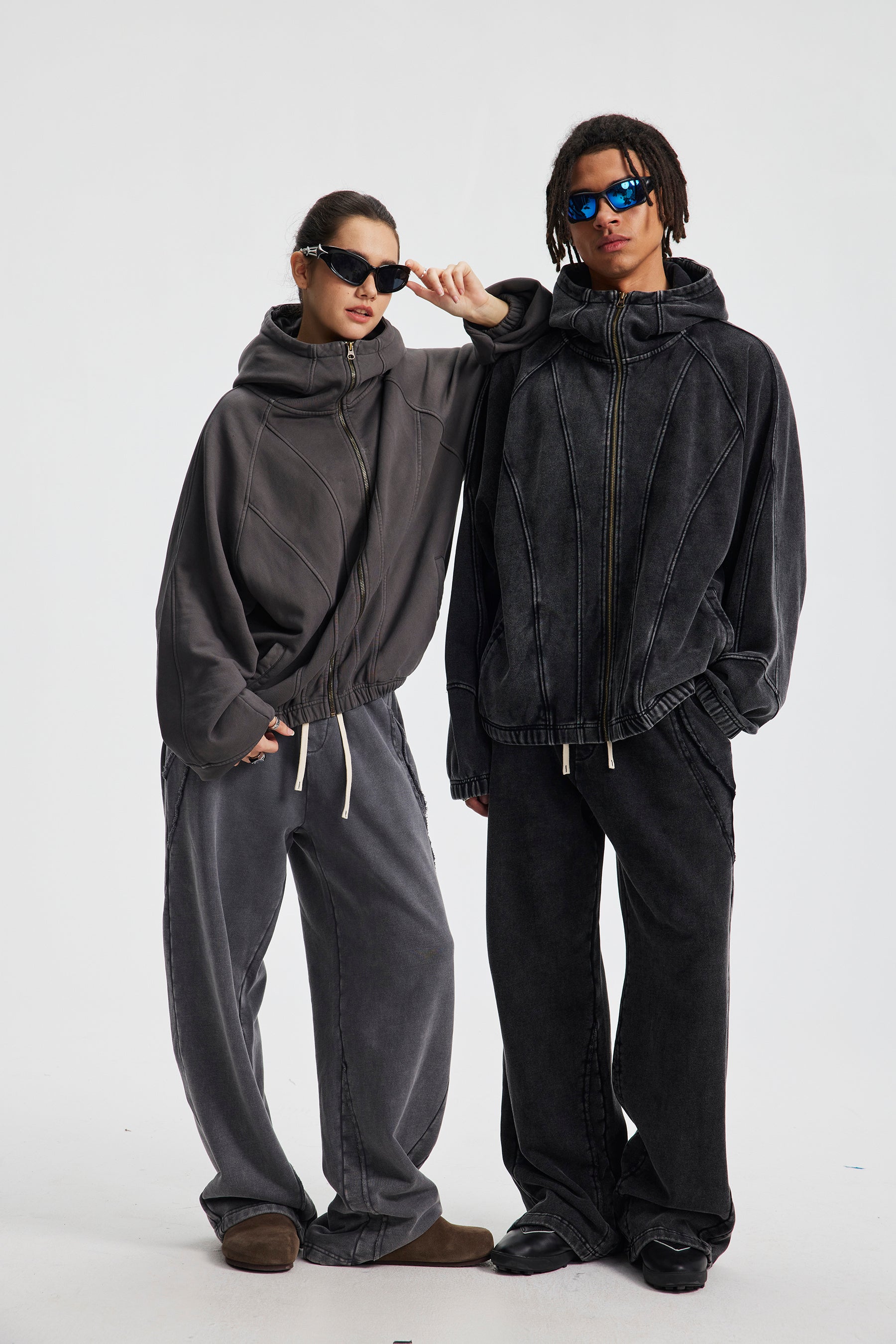 Omirad Curved-Seam Full-Zip Hoodie