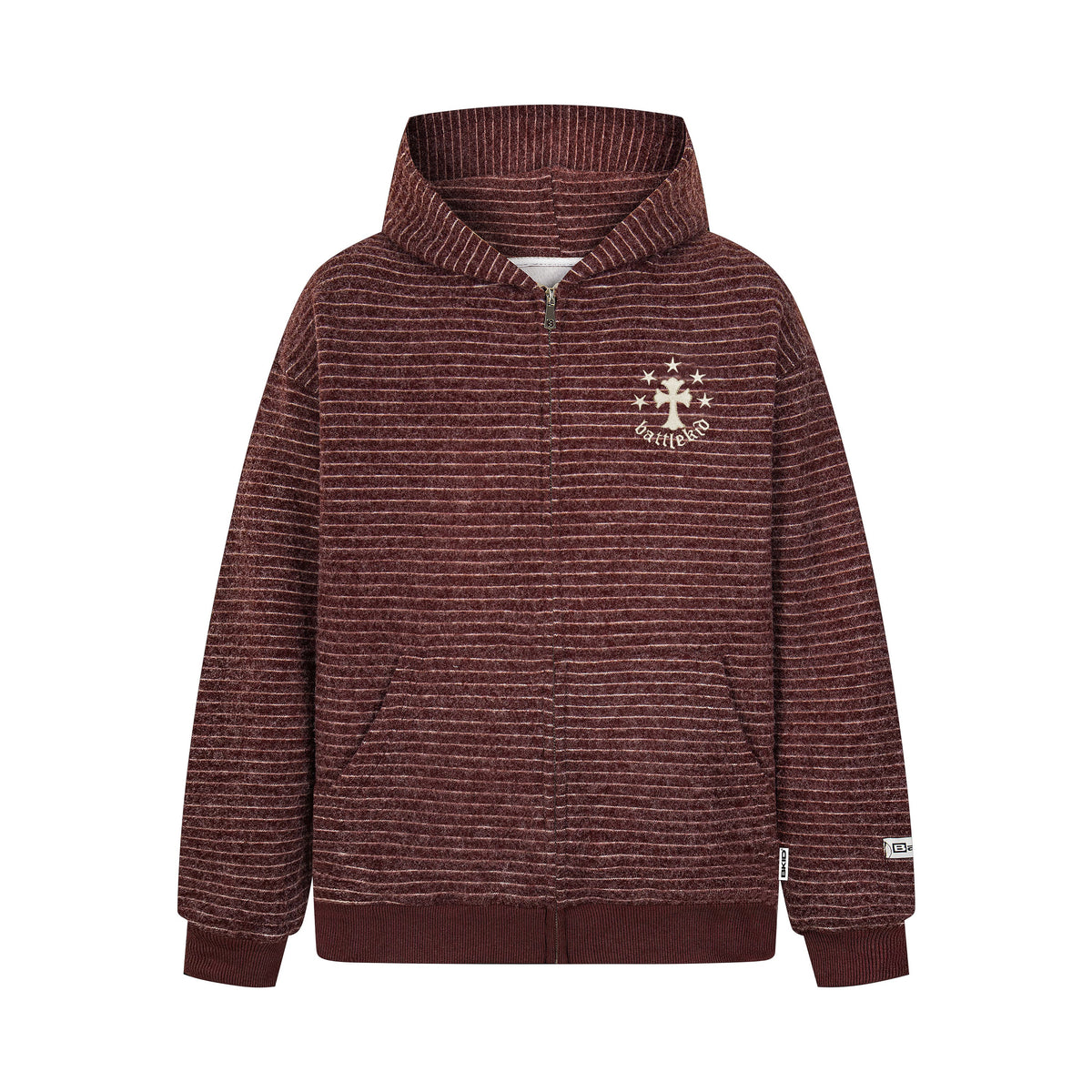Omirad Striped Knit Zip Hoodie