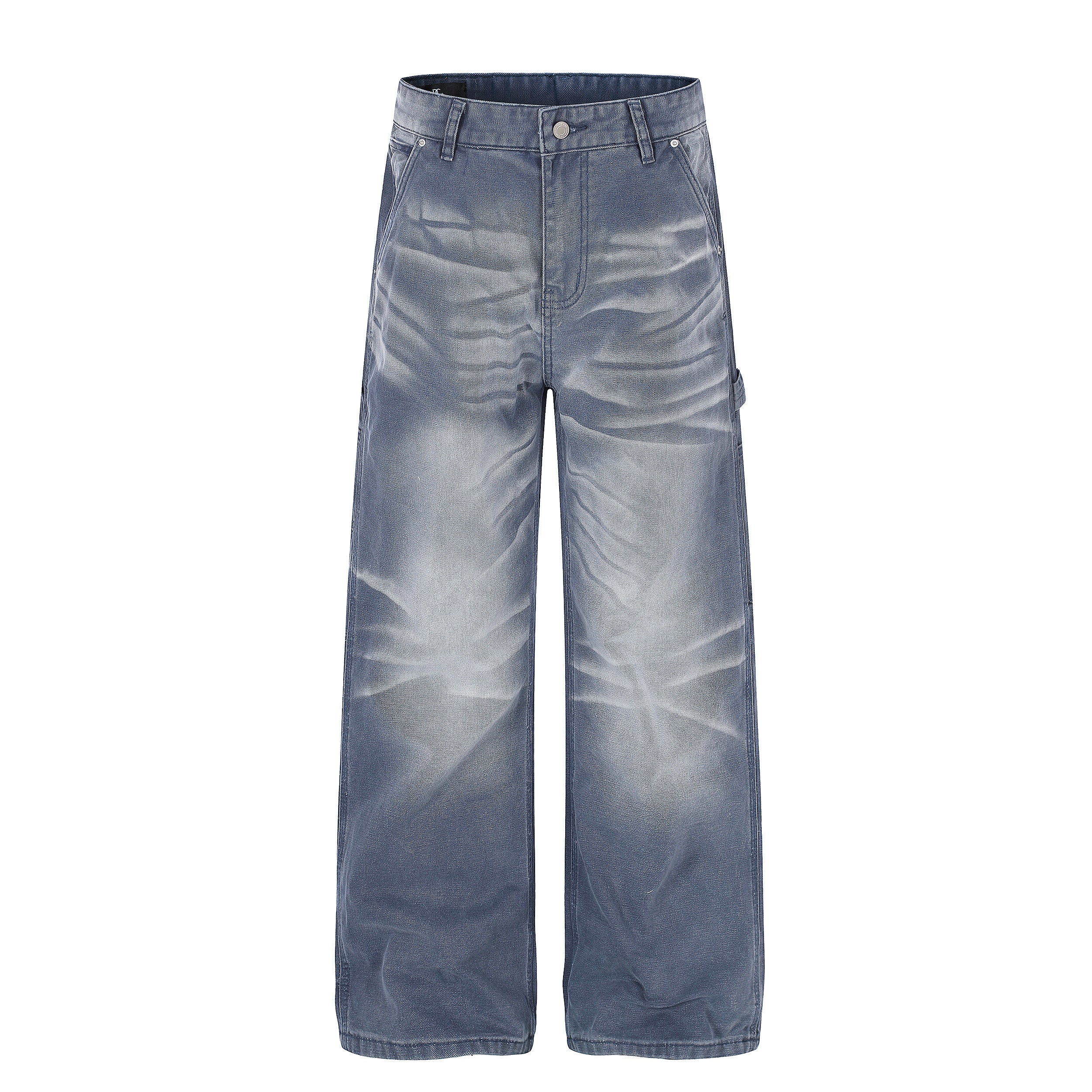 Omirad Washed Wrinkle Effect Denim Jeans